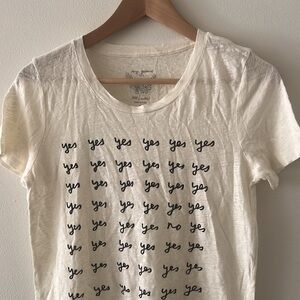 J Crew I Said Yes! 
Engagement t shirt / Linen 100% 
Bridal 
Bachelorette Party